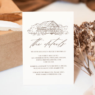 Elegant Brown Rustic Barn Wedding Details Begleitkarte