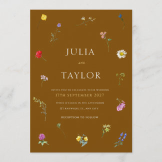 Elegant Brown Wedding Invitation Einladung