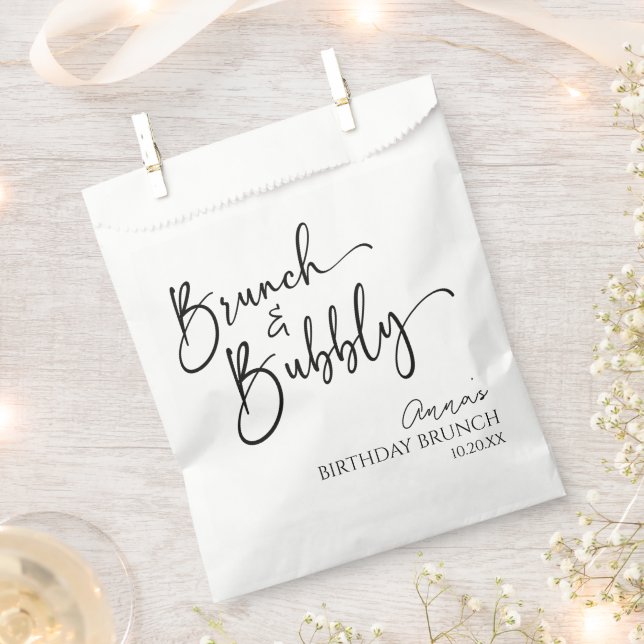 Elegant Brunch and Bubbly Birthday Brunch Party Geschenktütchen (Ausgeschnitten)