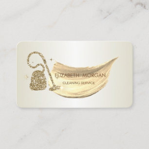Elegant Brush Stroke Glitzer Staubsauger Visitenkarte
