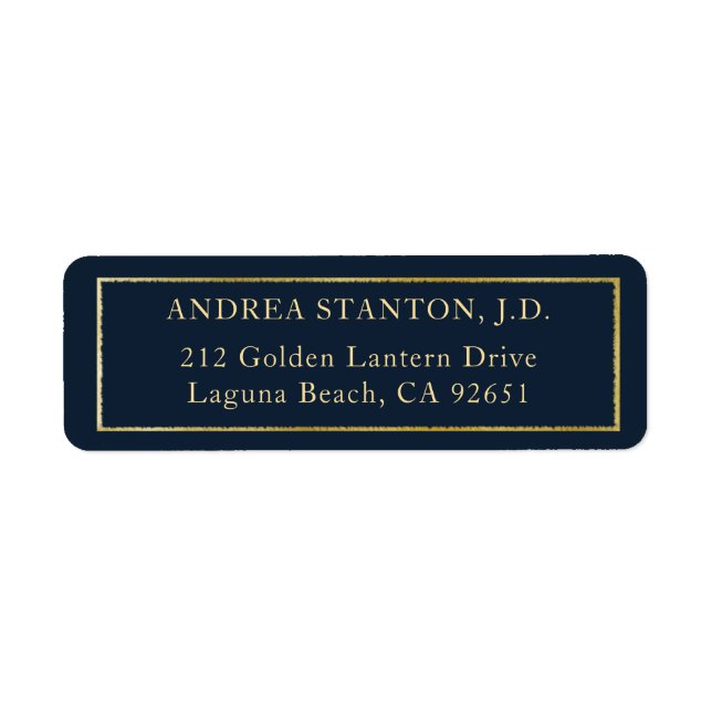 Elegant Brushed Gold Frame Law Grad Return Address (Vorne)