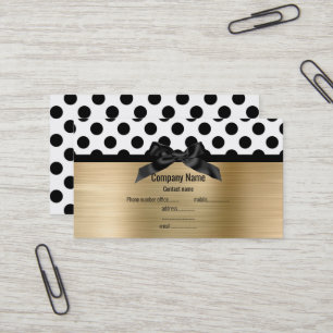 ELEGANT BRUSHED GOLD POLKA DOT BUSINESS CARD VISITENKARTE