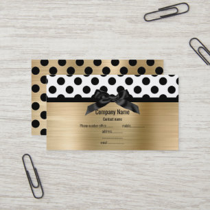 ELEGANT BRUSHED GOLD POLKA DOT SPOT BUSINESS CARD VISITENKARTE