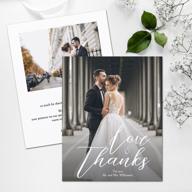 Élégant budget Script Mariage photo Carte de remer (Créateur téléchargé)
