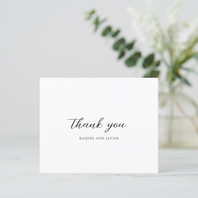 Elegant Budget Wedding Thank You Card (Stehend Vorderseite)