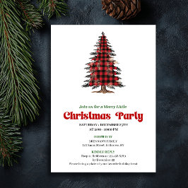 Elegant Buffalo Christmas Tree Printable Invite Einladung