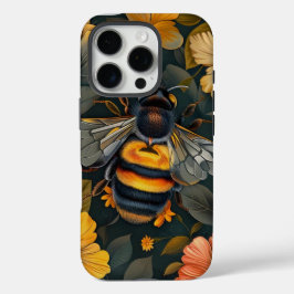 Elegant Bumblebee and Floral Design iPhone Case" iPhone 16 Pro Hülle