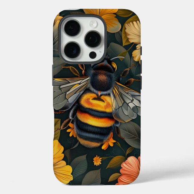 Elégant Bumblebee et Floral Design coque iphone" (Verso)