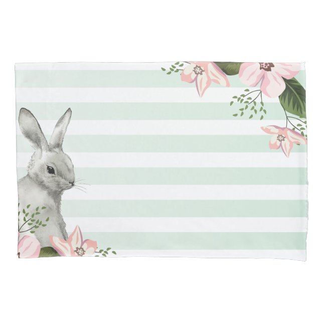 Elegant Bunny gestreift Kissenbezug (Vorderseite)