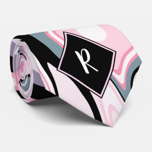 Elegant bunter Marmor rosa lila schwarz Krawatte