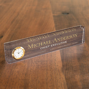 Élégant bureau personnalisé NOM Plaque Executive