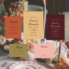 Elegant Burgundry Script Wedding Invitation Einladung