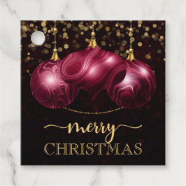 Elegant Burgundy Agate Baubles Frohe Weihnachten Geschenkanhänger