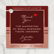 Elegant Burgundy and Rose Gold Packaging Thank You