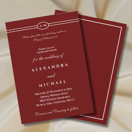 Elegant Burgundy Bible Verse Christian Wedding Einladung