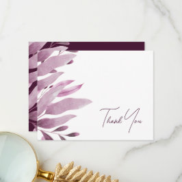 Elegant Burgundy Big Blätter Wedding Dankeschön Ca Dankeskarte