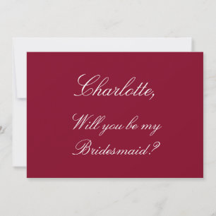 Elegant Burgundy Bridesmaid Vorschlag Einladung