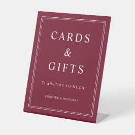 Elegant Burgundy Cards And Gifts Wedding Sockelschild
