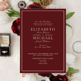 Elegant Burgundy Classic Script Einladung zur Hoch