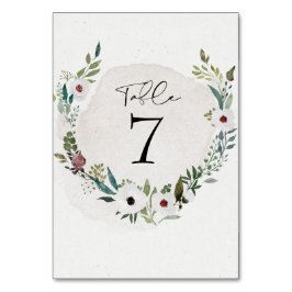 Elegant Burgundy Eukalyptus Greenerity Wedding Tischnummer