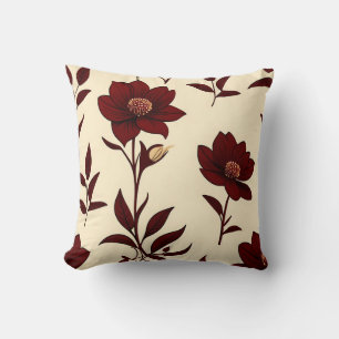 Elegant Burgundy Floral Kissen