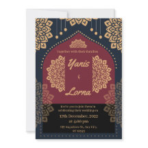 ELEGANT Burgundy GOLD CLASSIC MANDALA WEDD INV