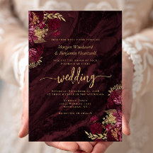 Elegant Burgundy Gold Floral Wedding