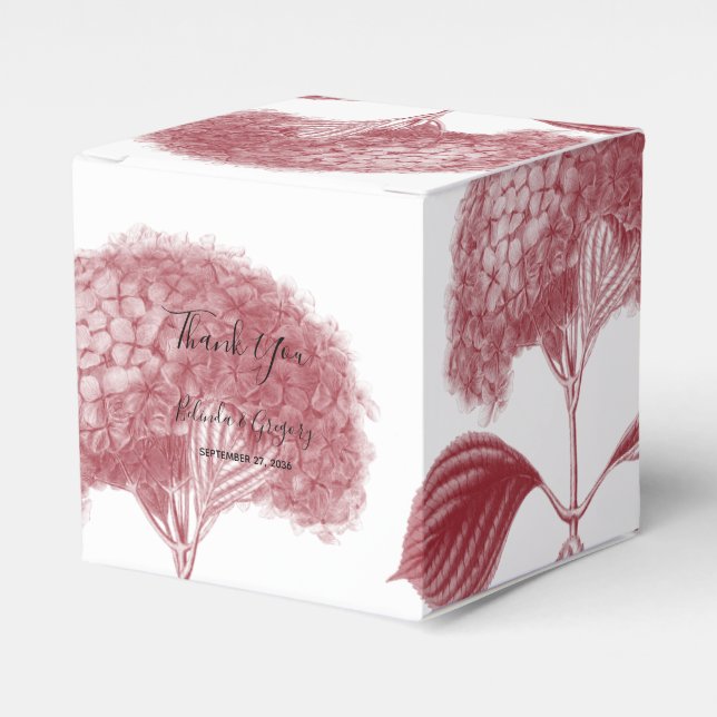 Elegant Burgundy Hydrangea Wedding Geschenkschachtel (Vorderseite)