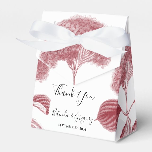 Elegant Burgundy Hydrangea Wedding Geschenkschachtel (Vorderseite)
