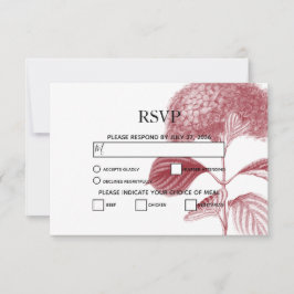 Elegant Burgundy Hydrangea Wedding RSVP Cards Karte