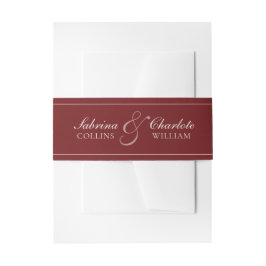 Elegant Burgundy & Ivory Wedding Einladungsbanderole