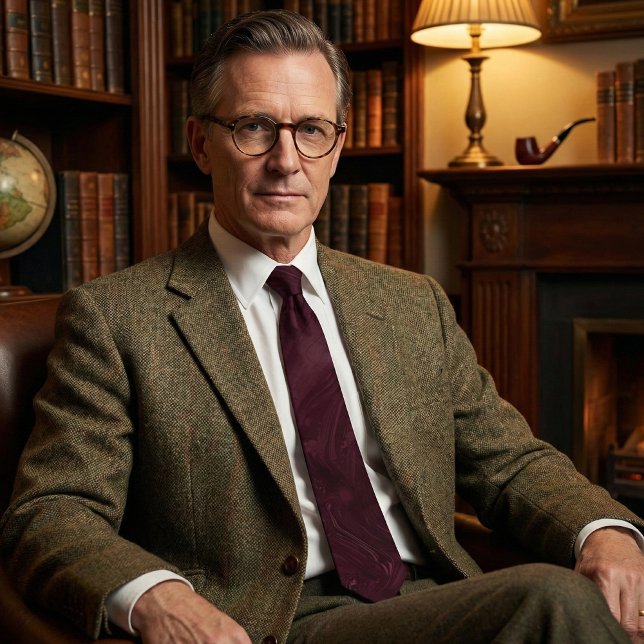 Elegant Burgundy Marble Swirl Pattern Krawatte (Von Creator hochgeladen)