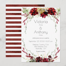 Elegant Burgundy Marsala Succulents Wedding Einladung