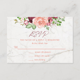 Elegant Burgundy Mauve Peach UAWG Enclosure RSVP Karte