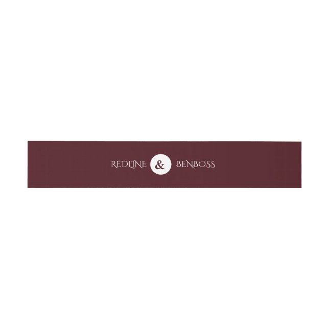 Elegant Burgundy Minimalist Wedding Einladungsbanderole (Flach)