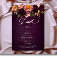 Elegant Burgundy Moody Floral Script Wedding