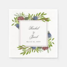 Elegant Burgundy Navy Blue Floral Wedding