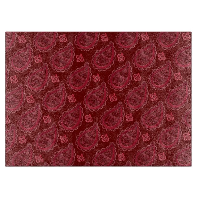 Elegant Burgundy Paisley Pattern Schneidebrett (Vorderseite)