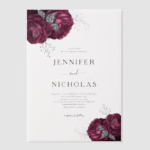 Elegant Burgundy Peonies Floral Wedding