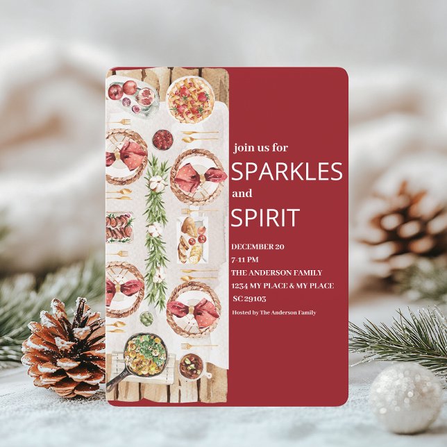 Elegant Burgundy Red Christmas Einladung (Von Creator hochgeladen)