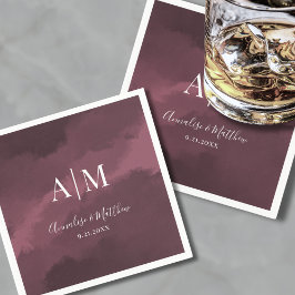 Elegant Burgundy Red Wedding Serviette