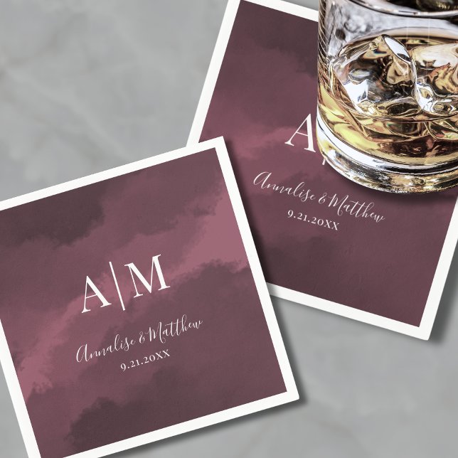 Elegant Burgundy Red Wedding Serviette (Elegant Burgundy Red Wedding Napkins)