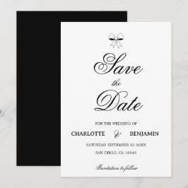 Elegant Burgundy Script Cream Ivory Bow Wedding Save The Date