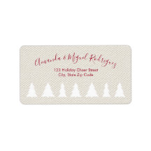 Elegant Burgundy Script Weihnachtsbaumen auf Beige