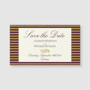 Elegant Burgundy Simple Wedding Save the Date Magnetkarte