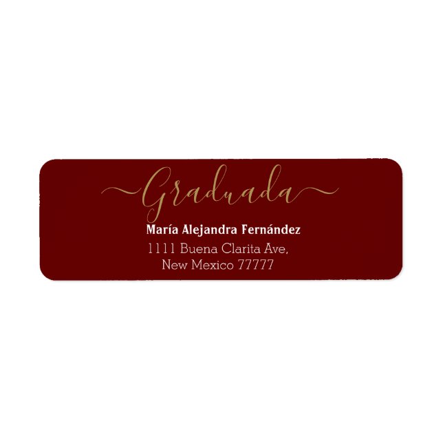 Elegant Burgundy Spanisch | Class Year Return Labr (Vorne)