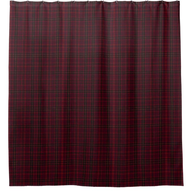 Elegant Burgundy Tartan Duschvorhang (Vorderseite)