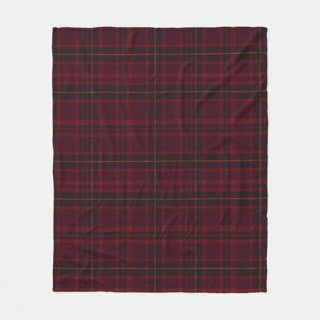 Elegant Burgundy Tartan Fleecedecke (Vorderseite)