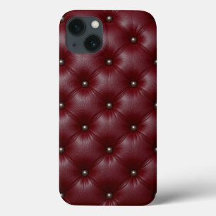 Elegant Burgundy Tufted Leather Case-Mate iPhone Hülle