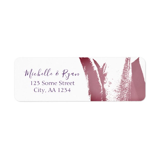 Elegant Burgundy Tulip Floral Address Wedding (Vorne)
